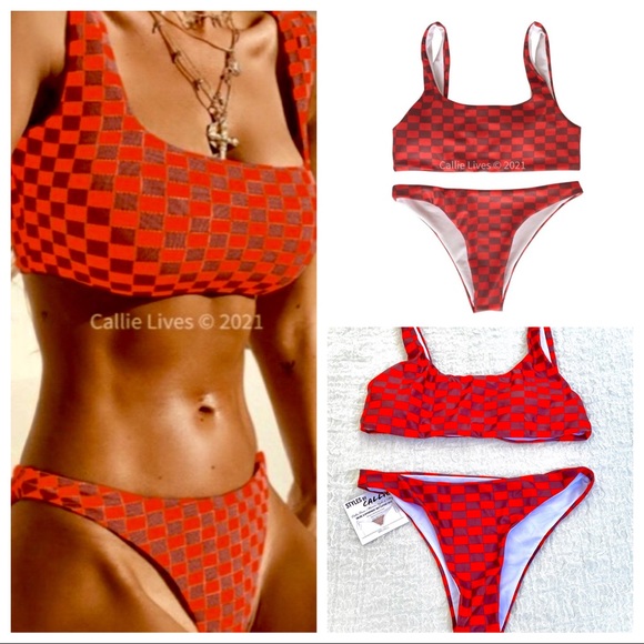 🎉HP NWT Sexy & Sporty Checkered Scoop 2Pc Bikini Set - Picture 12 of 13